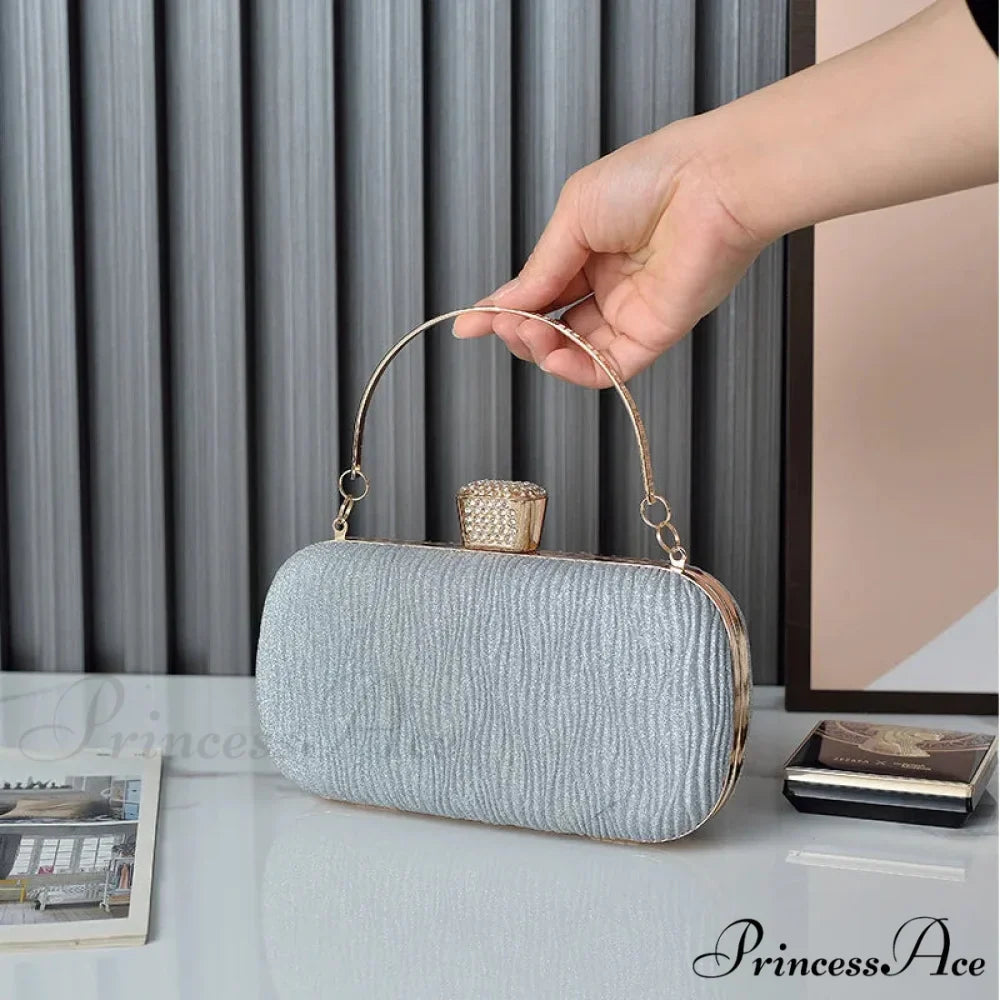 Pink Gold Sparkling Evening Clutch Shoulder Bag