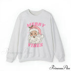 Pink Holiday Season Merry Vibes Cute Funny Kawaii Xmas Santa Christmas Hoodie