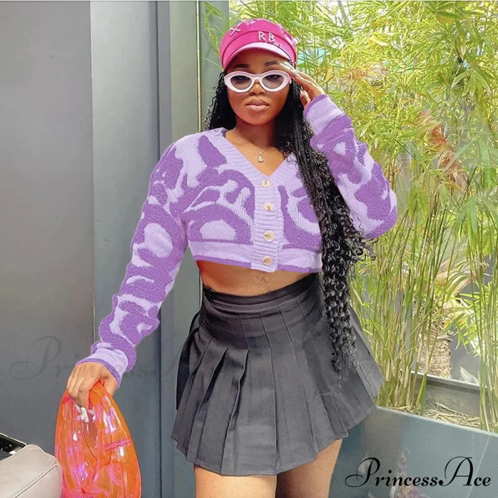 Pink Millennium Streetwear Knit Cardigan