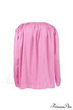 Pink V Neck Floral Lace-Up Blouse with Ruched Detail
