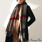 Plaid Blanket Thick Winter Warm Shawl Set Scarf