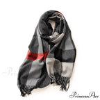 Plaid Blanket Thick Winter Warm Shawl Set Scarf
