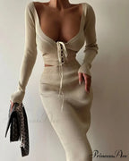 Plaid Knitted Maxi Dress