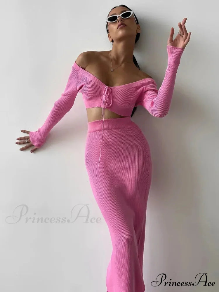 Plaid Knitted Maxi Dress