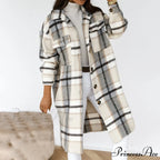 Plaid Long Blouses Coat