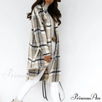 Plaid Long Blouses Coat