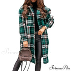 Plaid Long Blouses Coat