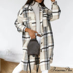 Plaid Long Blouses Coat