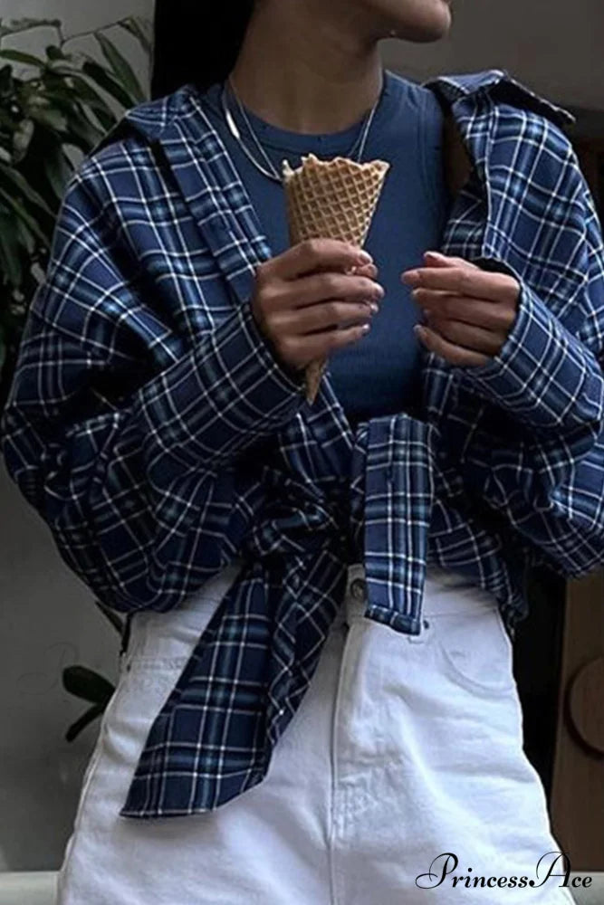 Plaid Loose Blouse