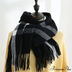 Plaid Mid-length Imitation Cashmere Warm Autumn Winter Scarf