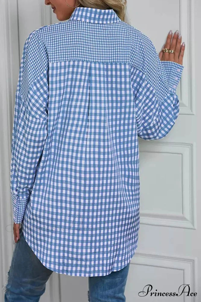 Plaid Patchwork Long Sleeve Shirt