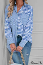 Plaid Patchwork Long Sleeve Shirt