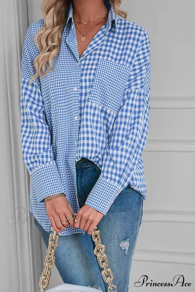 Plaid Patchwork Long Sleeve Shirt