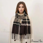 Plaid Print Cashmere Winter Pashmina Scarf - Luxury Travel Essential