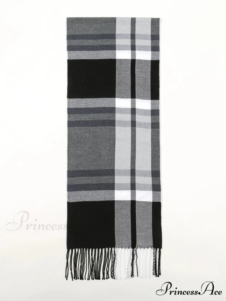Plaid Print Cashmere Winter Pashmina Scarf - Luxury Travel Essential