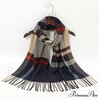 Plaid Print Cashmere Winter Pashmina Scarf - Luxury Travel Essential