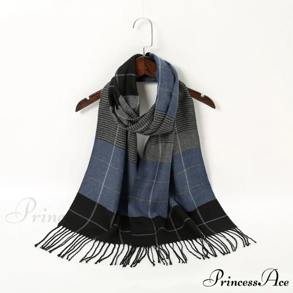 Plaid Print Cashmere Winter Pashmina Scarf - Luxury Travel Essential