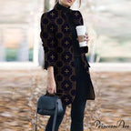 Plaid Printing Long Thin Coat