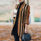 Plaid Printing Long Thin Coat