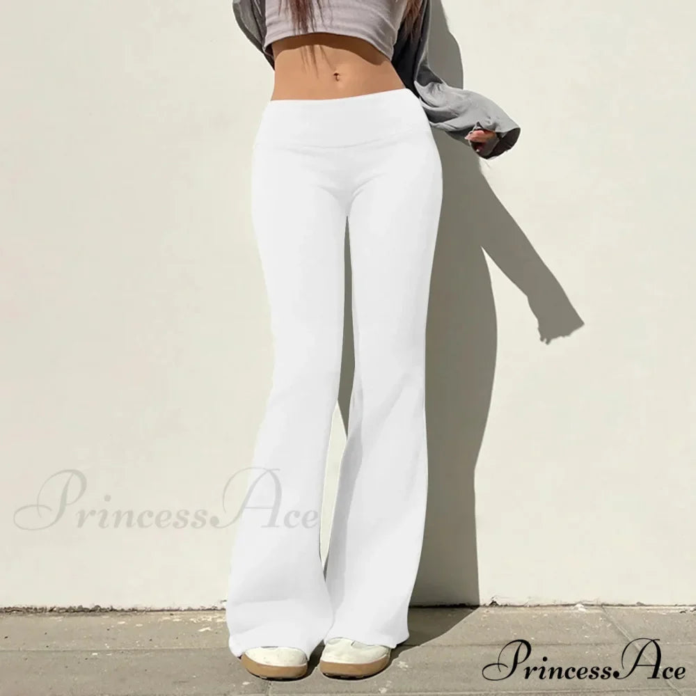 Plain Hue Flared Athletic Informal Trousers
