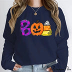 Playful Spooky Festive Pumpkin Graphic Cozy Hoodie