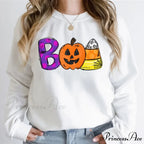 Playful Spooky Festive Pumpkin Graphic Cozy Hoodie