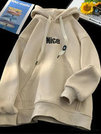 Pleasant Letter Print Cotton Fleece Hoodie
