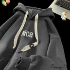 Pleasant Letter Print Cotton Fleece Hoodie