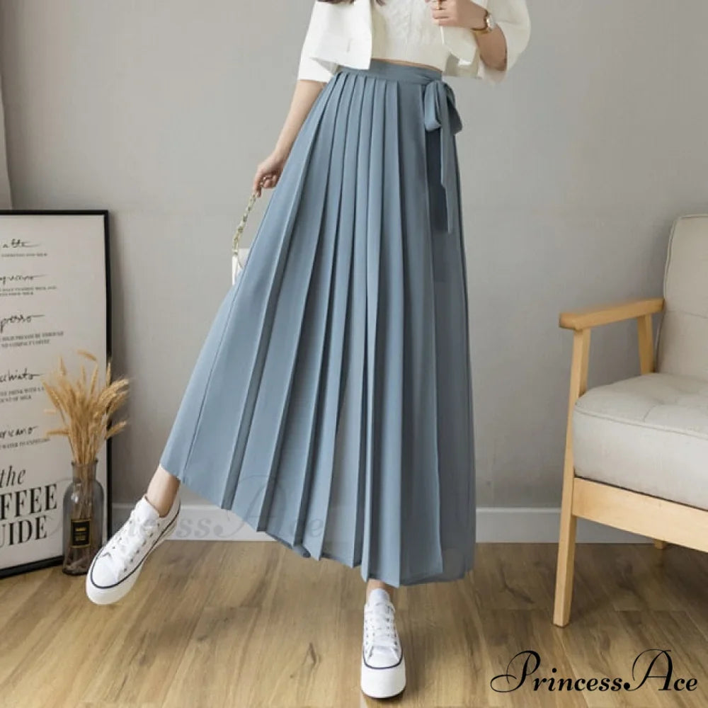 Pleated Chiffon Plus Size High Waist Skirt