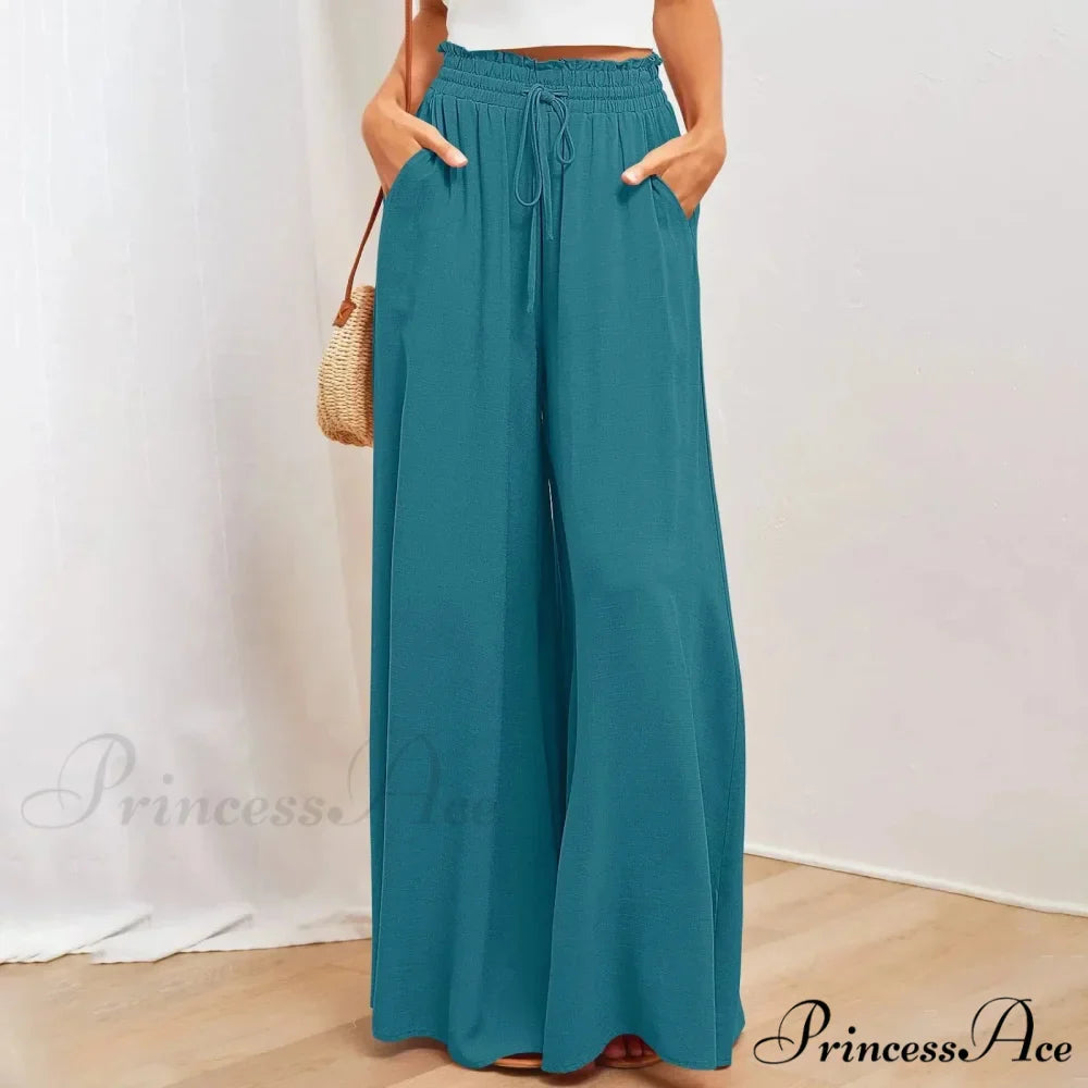 Pleated Solid Wide Leg Culotte Trousers