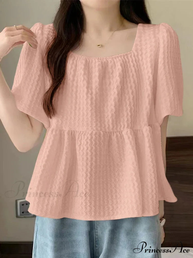 Pleated Textured Blouse Warm Blouse