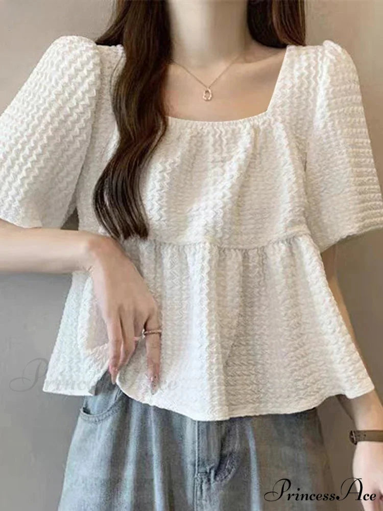 Pleated Textured Blouse Warm Blouse