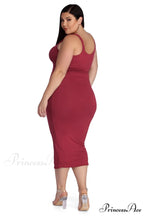 Plus Basic Stylish Essentials Midi Dress