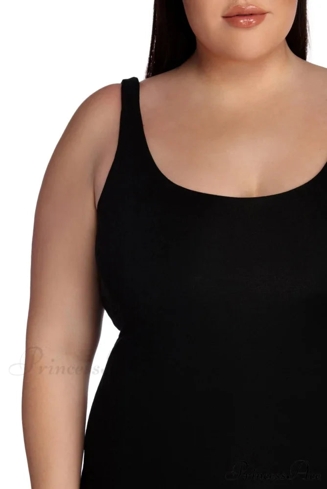 Plus Basic Stylish Essentials Midi Dress