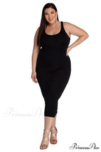 Plus Basic Stylish Essentials Midi Dress