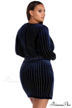 Plus Cassie Stylish Velvet Wrap Dress