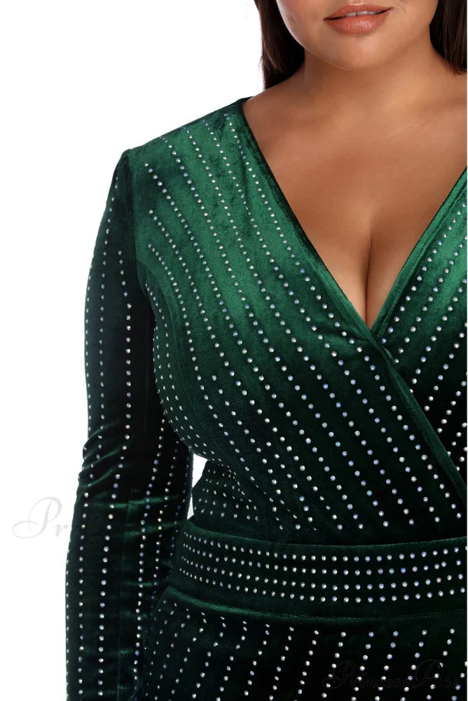 Plus Cassie Stylish Velvet Wrap Dress