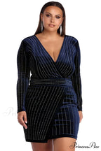 Plus Cassie Stylish Velvet Wrap Dress