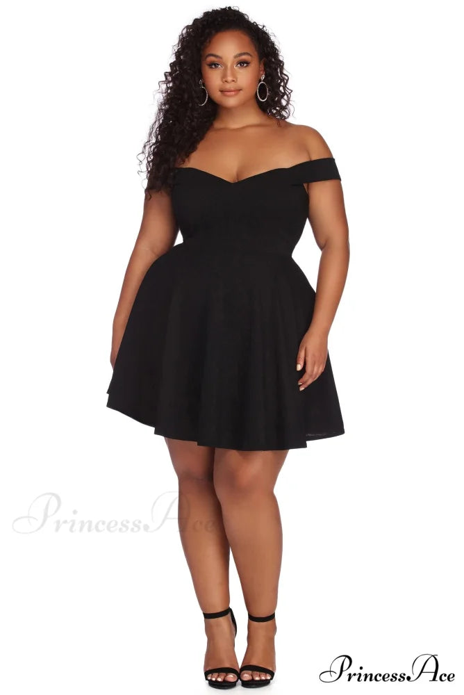 Plus Charming Stylish Sweetheart Skater Dress