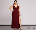 Plus Galilea Formal Charming High Slit Dress
