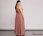 Plus Helena Formal Charming Sleeveless Chiffon Dress
