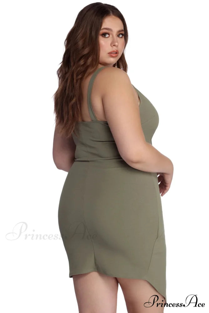 Plus Hot Stylish Stuff Asymmetrical Dress