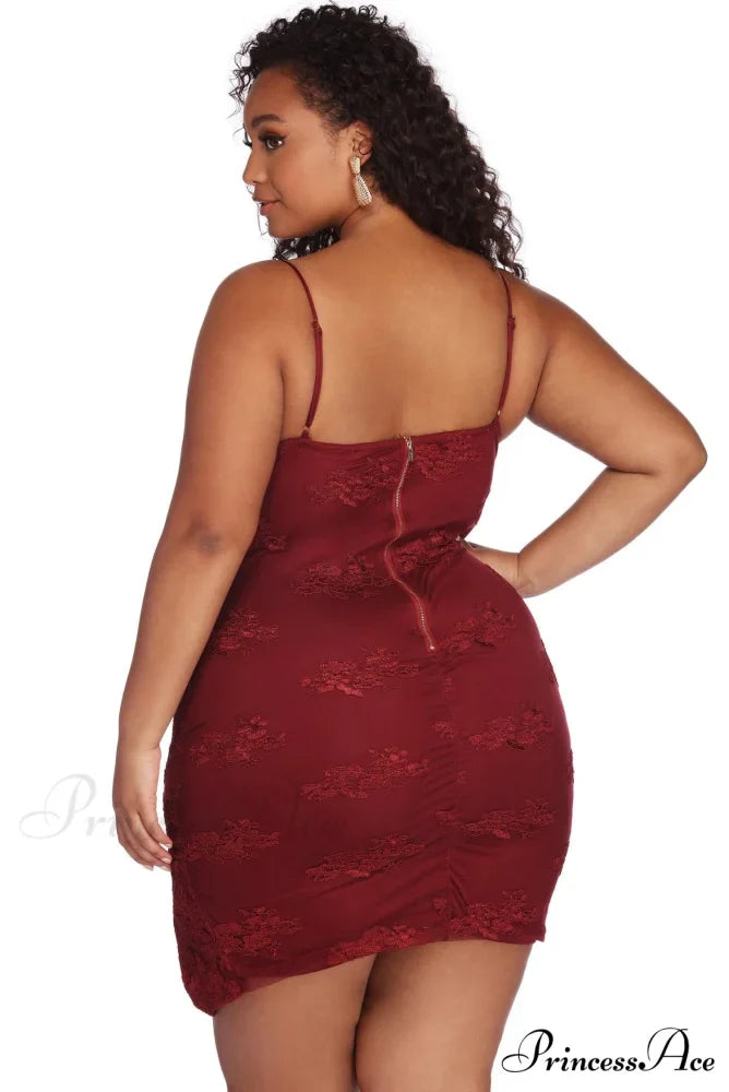 Plus Lace Stylish Darling Mini Dress