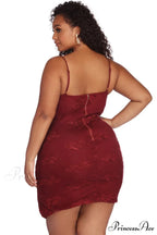 Plus Lace Stylish Darling Mini Dress