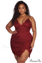 Plus Lace Stylish Darling Mini Dress
