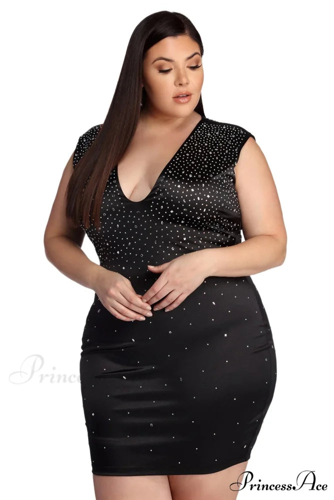 Plus London Heat Charming Stone Mini Dress