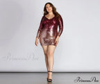 Plus Ombre Stylish Sequin Dress