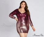 Plus Ombre Stylish Sequin Dress
