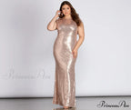 Plus Sivan Stylish Glam Sequin Dress