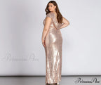 Plus Sivan Stylish Glam Sequin Dress